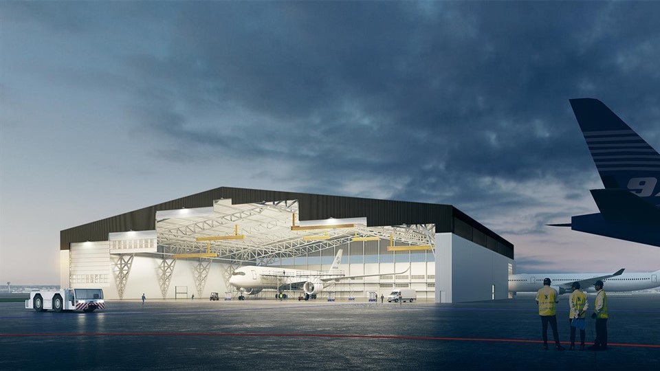Hangar en el aeroperto de Burdeos-Merignac